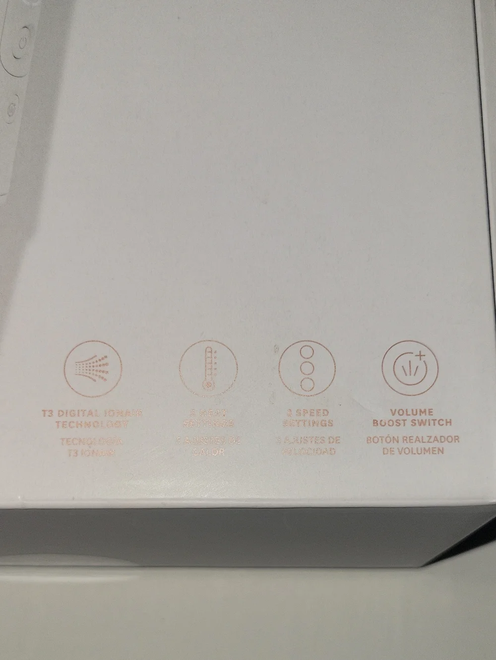 T3 White Hair Dryer with Rose Gold Accents New In Box